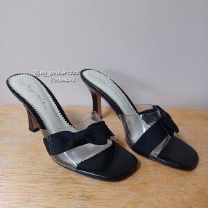 *𝓥𝓲𝓷𝓽𝓪𝓰𝓮 𝓛𝓾𝓬𝔂 𝓟𝓮𝓻𝓮𝓭𝓪 Patent Leather Vinyl Mule Heels M ⚫